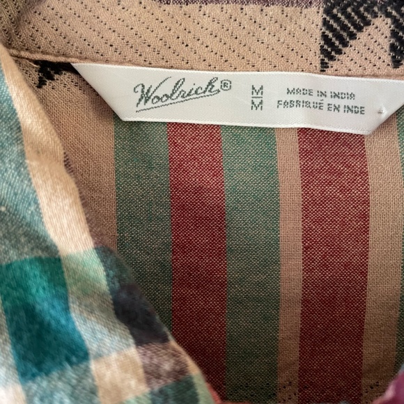 Woolrich Button Down Southwestern Pattern of Plaid and Arrows Shirt - Picture 2 of 4